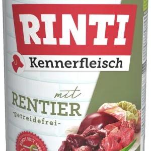 Sparpaket 6 x 400 g Rinti Kennerfleisch mit Rentier Hunde Nassfutter Direktkauf